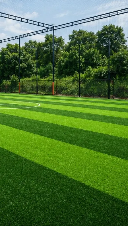 Artificial football turf field